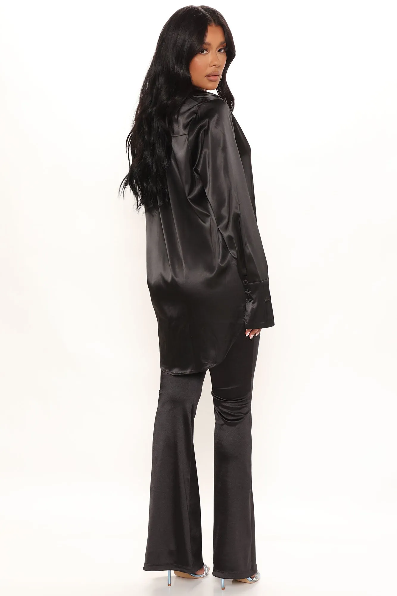 24 Seven Satin Shirt - Black