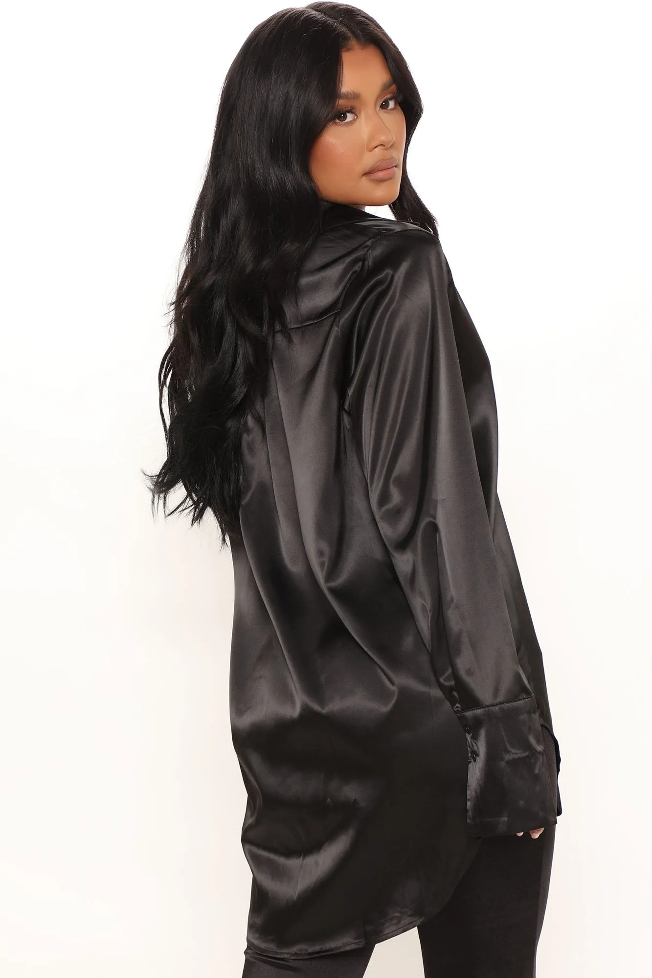 24 Seven Satin Shirt - Black