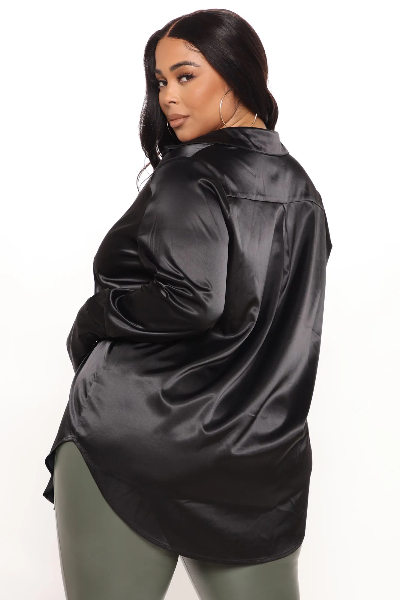 24 Seven Satin Shirt - Black