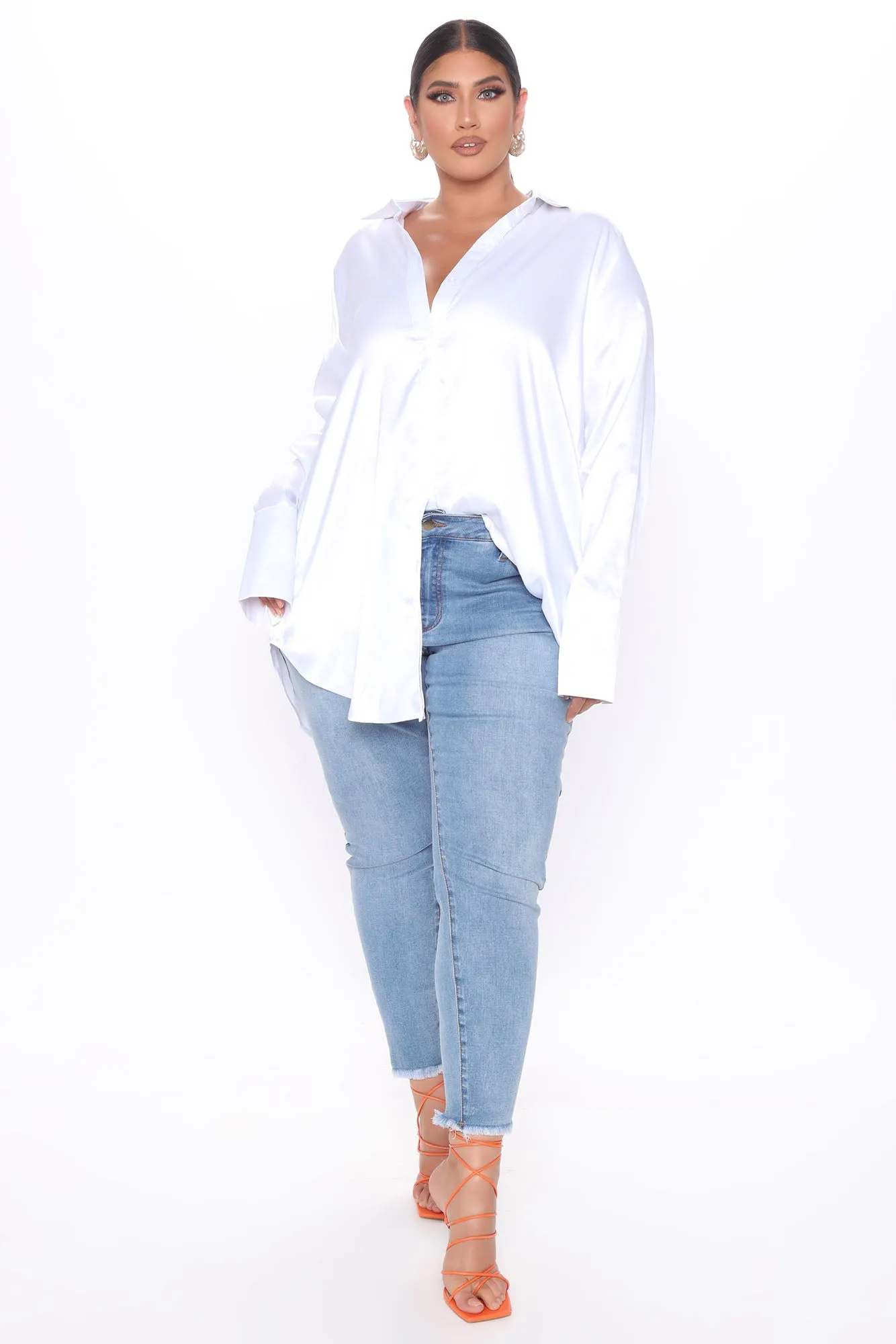 24 Seven Satin Shirt - White