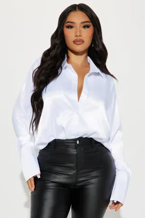 24 Seven Satin Shirt - White