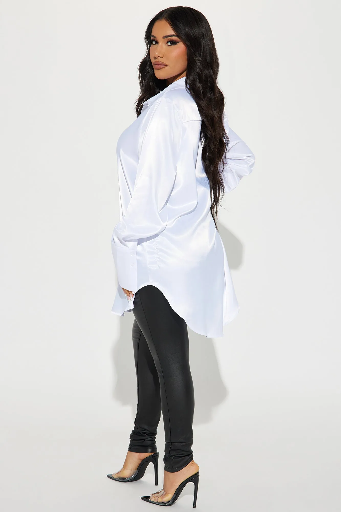 24 Seven Satin Shirt - White