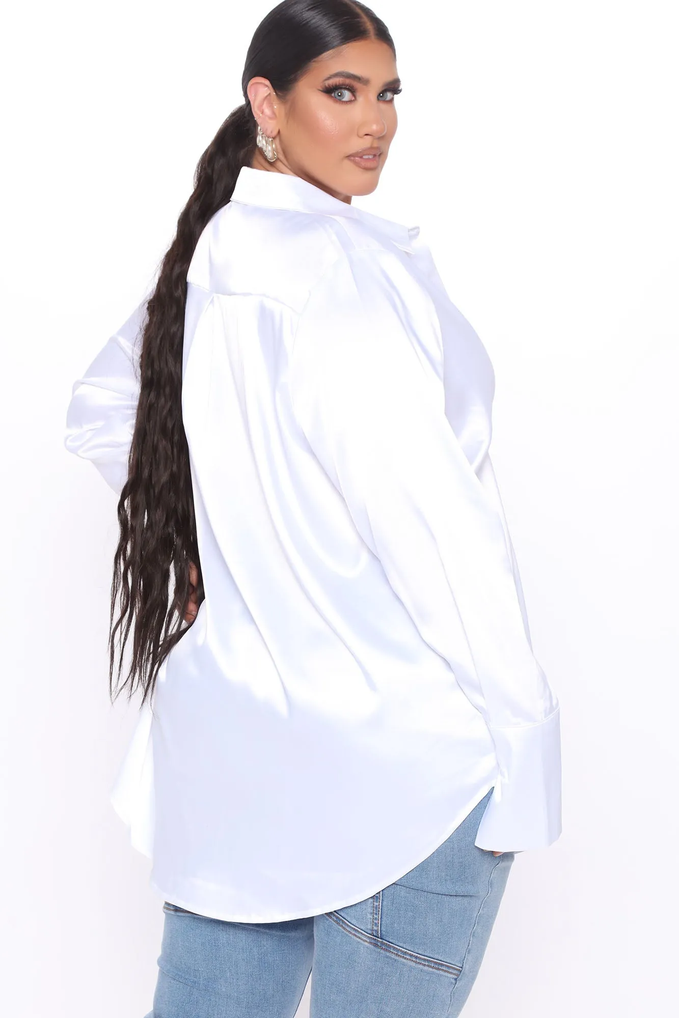 24 Seven Satin Shirt - White