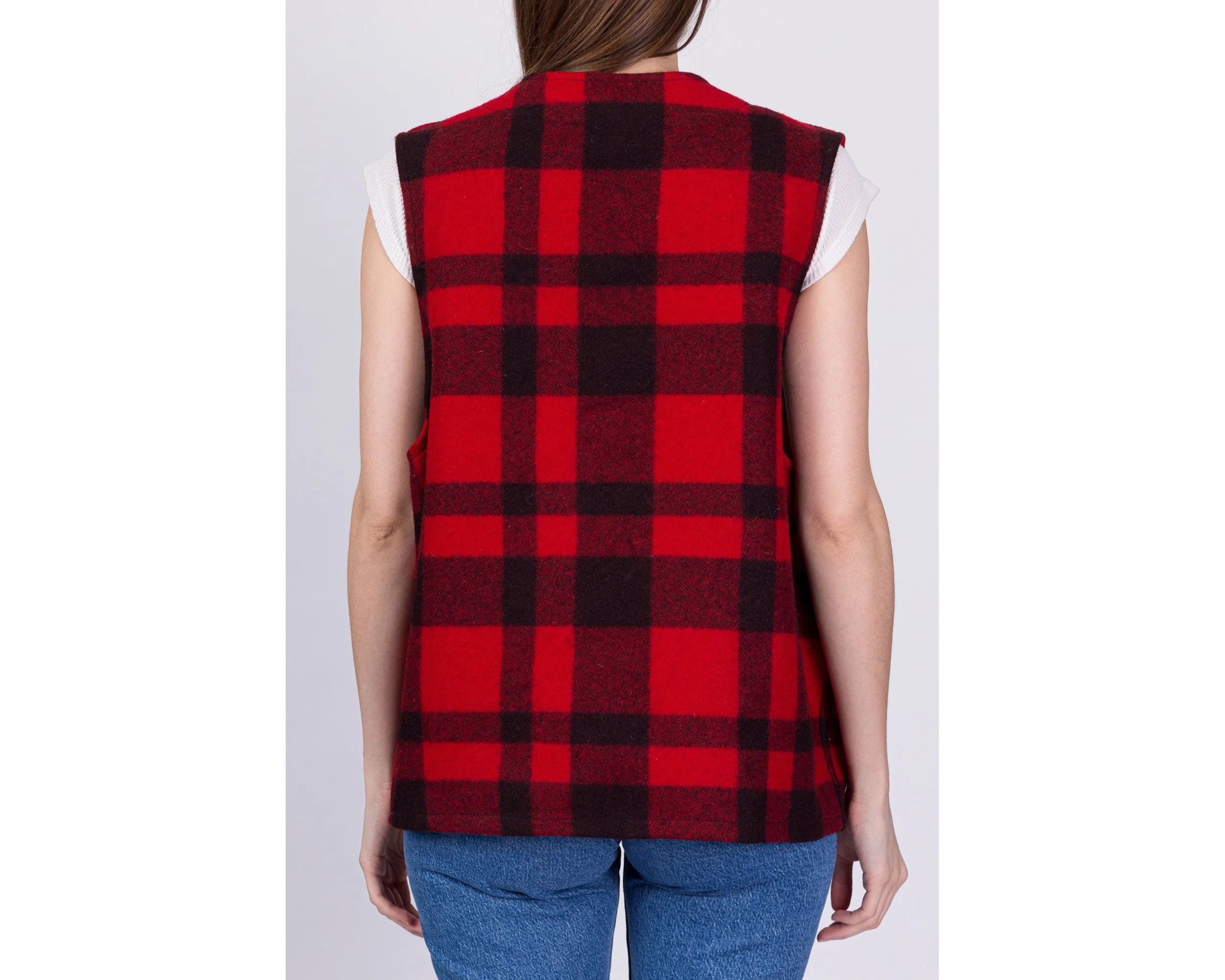 70s 80s CC Filson Plaid Wool Vest - Size 46, Men's Large