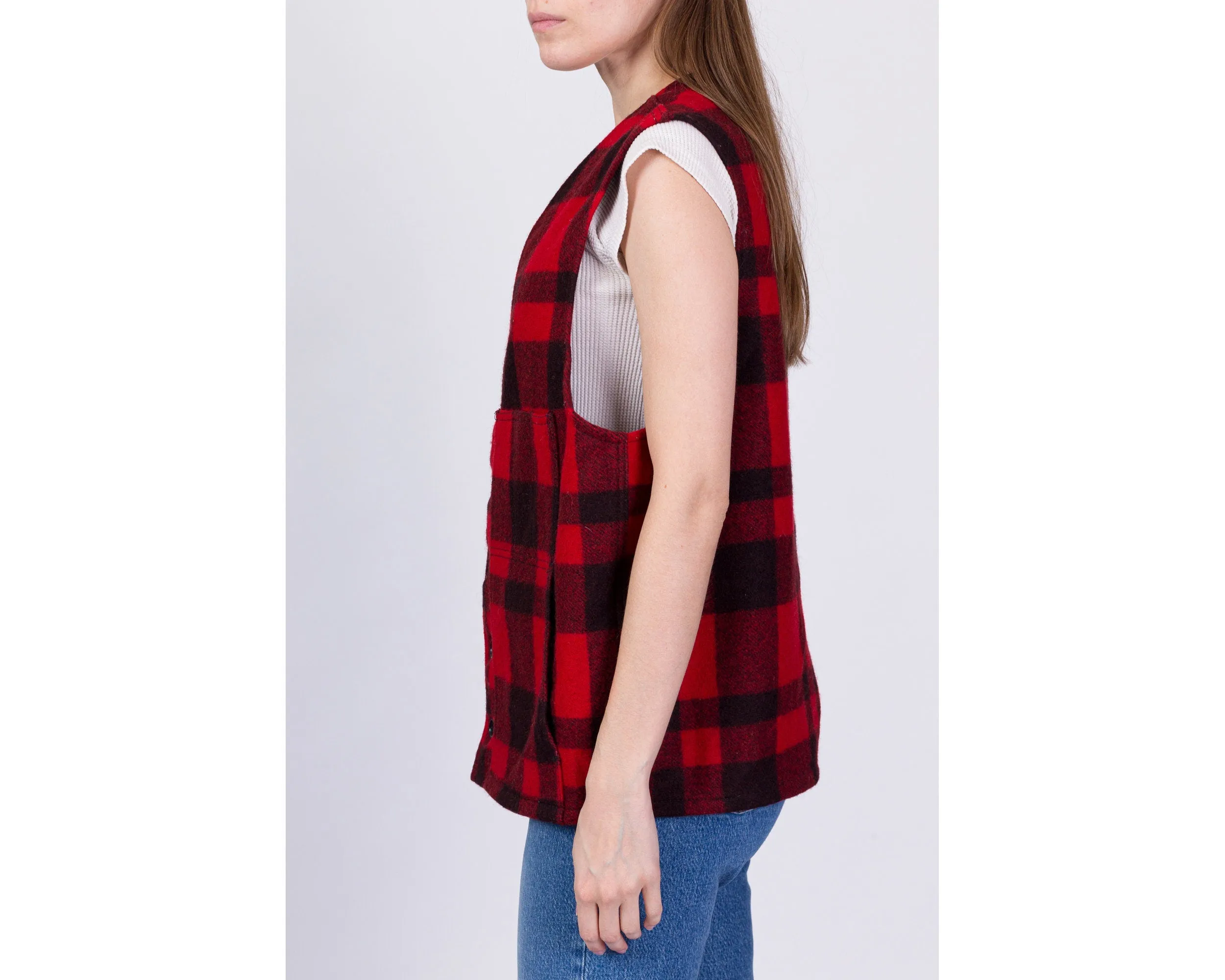 70s 80s CC Filson Plaid Wool Vest - Size 46, Men's Large