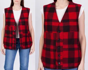 70s 80s CC Filson Plaid Wool Vest - Size 46, Men's Large