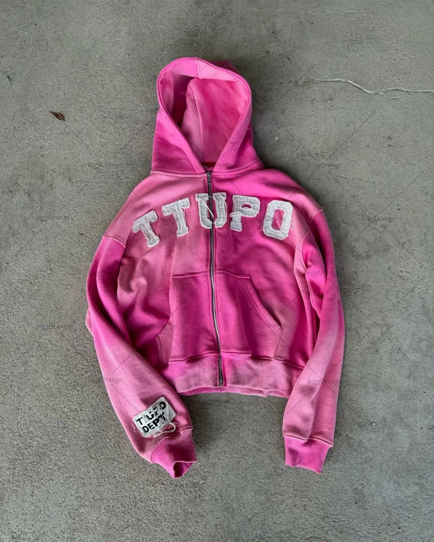 Advbridge American style trendy letter embroidery camouflage pattern oversized hoodie men's Y2K street Harajuku loose zipper sweatshirt