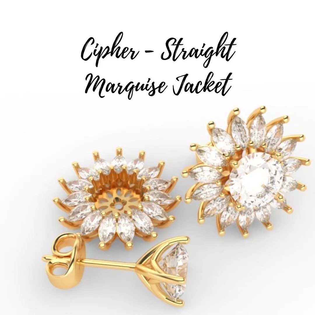 Alchemy 9ct Gold 9mm Moissanite Stud & Jacket