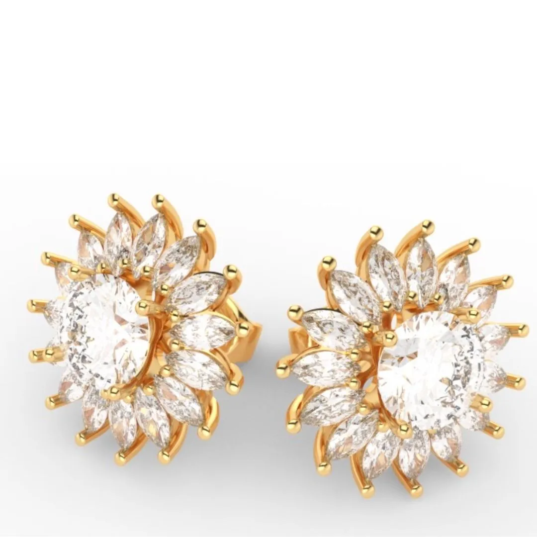 Alchemy 9ct Gold 9mm Moissanite Stud & Jacket