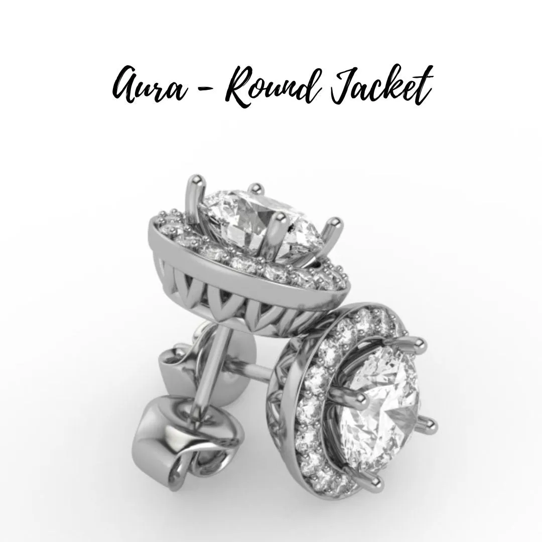 Alchemy 9ct Gold 9mm Moissanite Stud & Jacket