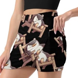 Angry Pingu Women's Skort Athletic Skirt Golf Skorts A-line Skirts with Built-in Shorts Pockets
