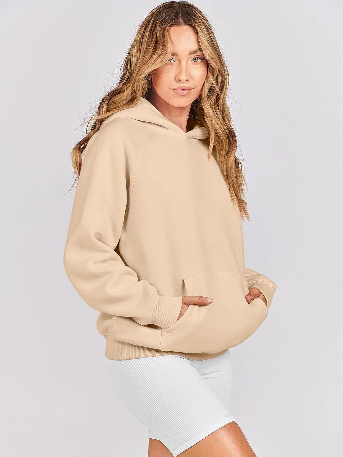 ANRABESS Women Hoodies Oversized Fleece Long Sleeve Comfy Casual Basic Pullover Sweatshirts 2025 Fall Outfits Y2K Clothes