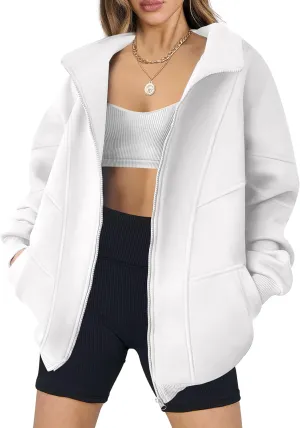 ANRABESS Women's Oversized Full Zip Up Sweatshirts Jacket 2025 Fall Fleece Long Sleeve Hoodies Outfit