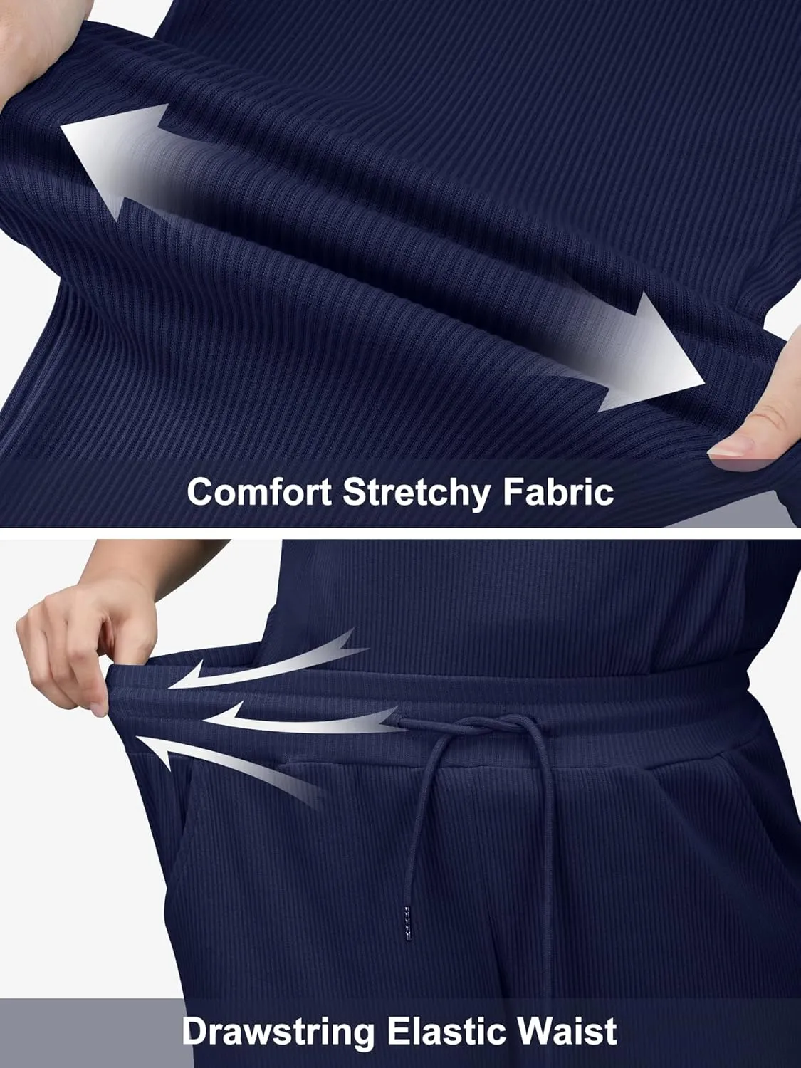 AVAMO Womens Two Piece Sets Stretch Travel Outfits 3/4 Zip Jogger Sets 2 Piece Loungewear Airport Outfits Set with Pockets
