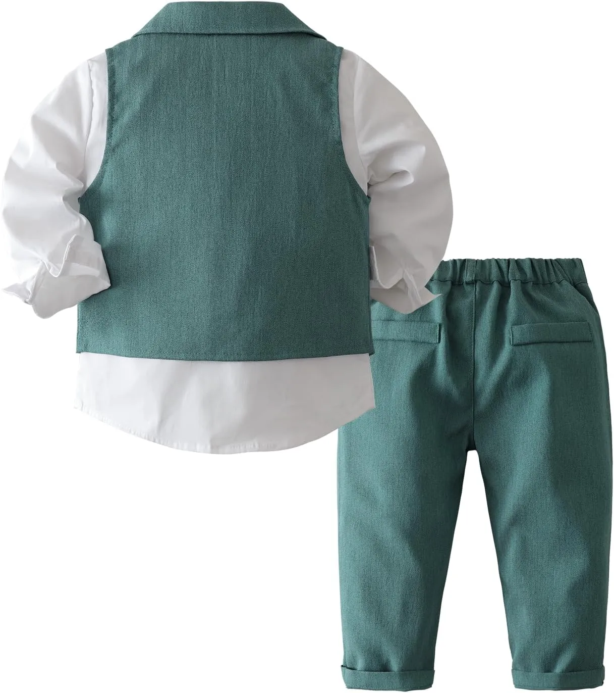Baby Boys' 4-Piece Set with Dress Shirt, Vest, Pants, and Tie