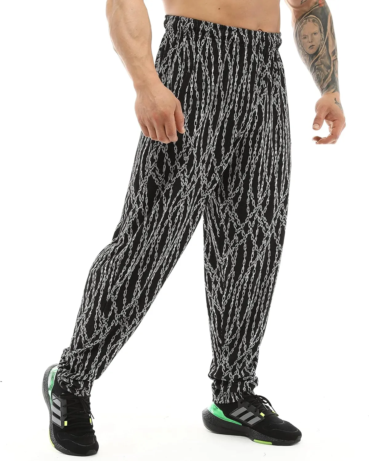 BIG SAM SPORTSWEAR COMPANY Men's Chain Pattern Baggy Workout Sweatpants