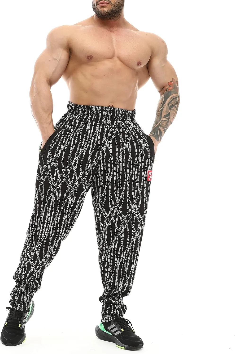 BIG SAM SPORTSWEAR COMPANY Men's Chain Pattern Baggy Workout Sweatpants