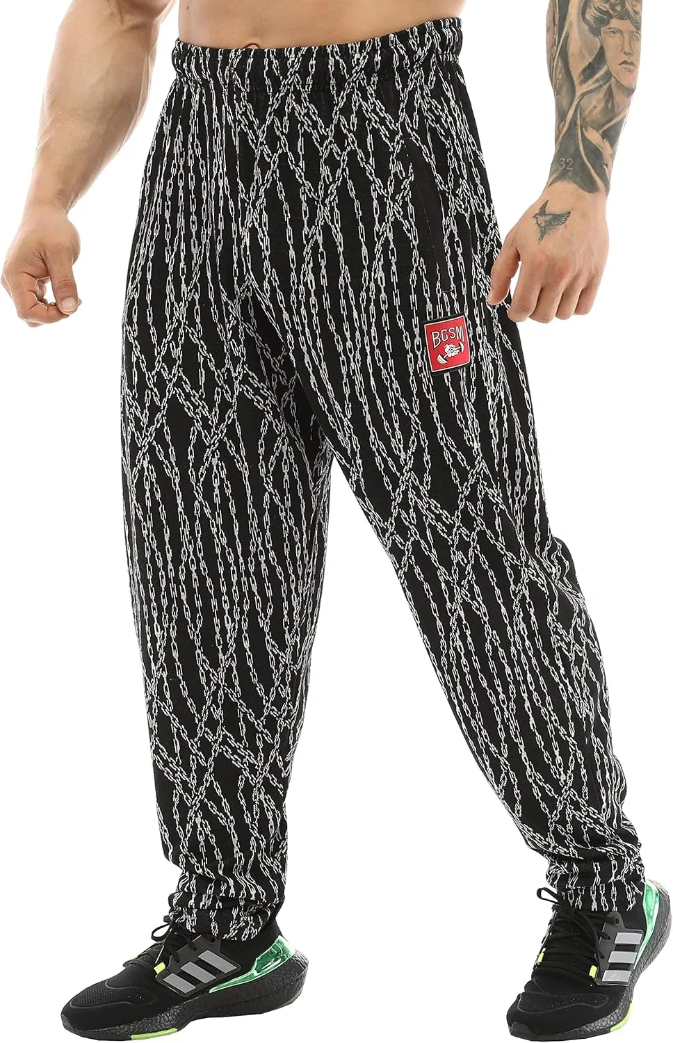 BIG SAM SPORTSWEAR COMPANY Men's Chain Pattern Baggy Workout Sweatpants