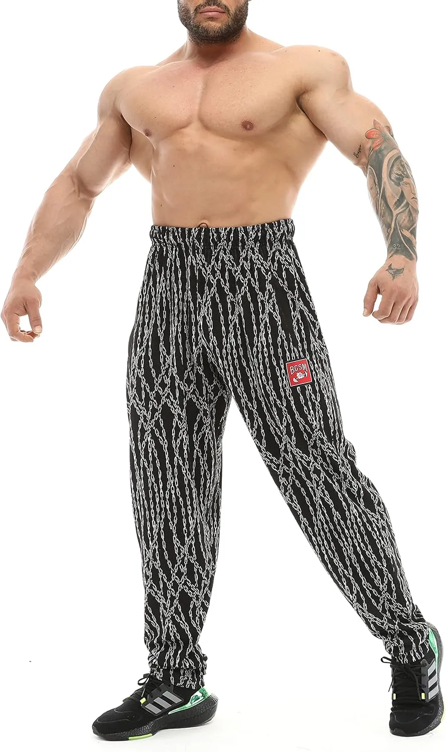 BIG SAM SPORTSWEAR COMPANY Men's Chain Pattern Baggy Workout Sweatpants