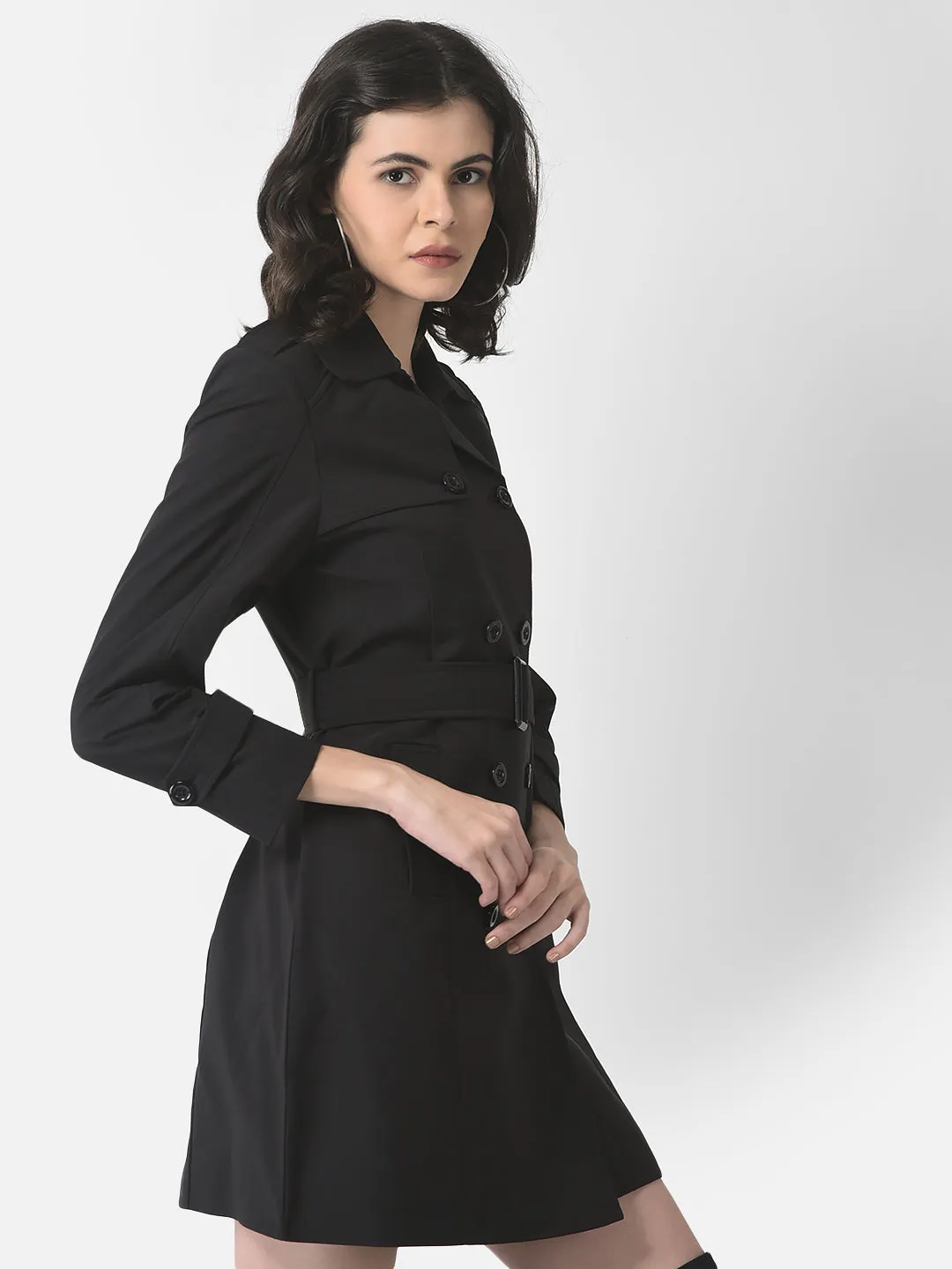 Black Belted Pea Coat