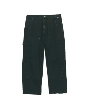 Black Double Knee Carpenter Pants