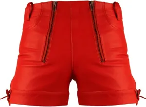 Bockle Red Bavarian Oktoberfest Lederhose Men Leather Shorts Hot Pants