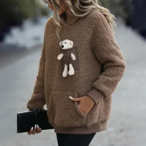 BoHocache Camel Thick Hooded Anti-Stress Reusable Sweatshirt