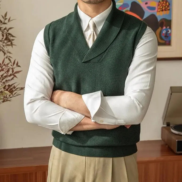 British Knit Vest Waistcoat - Cross & Crown