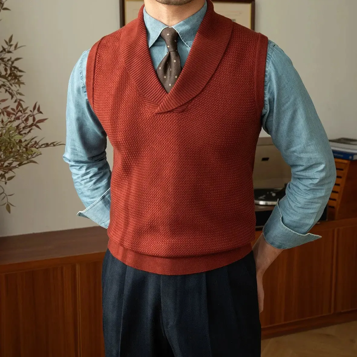 British Knit Vest Waistcoat - Cross & Crown