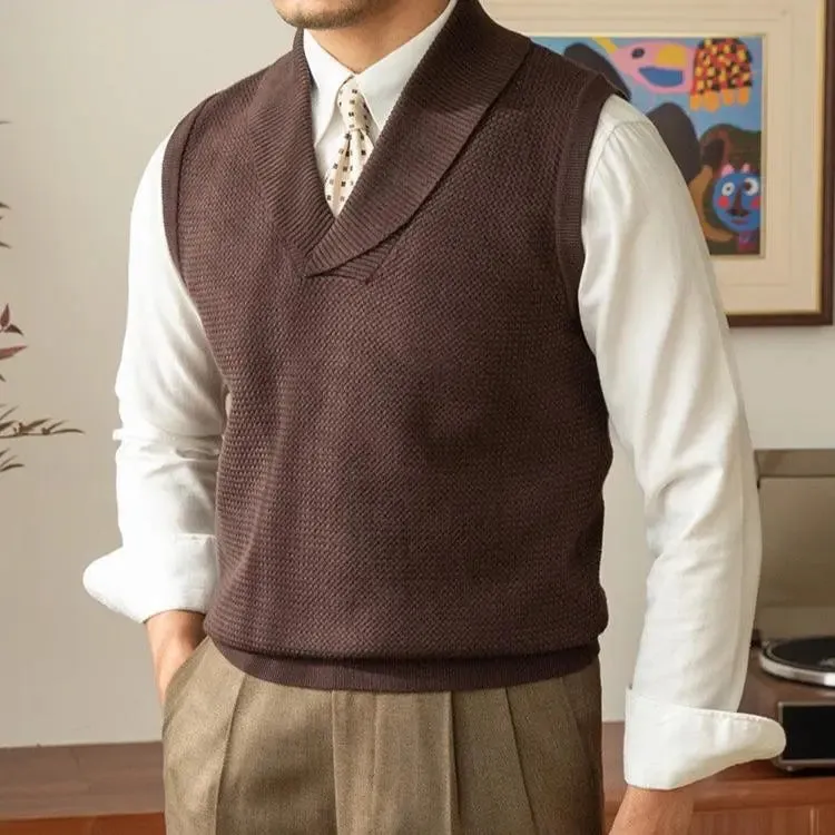 British Knit Vest Waistcoat - Cross & Crown