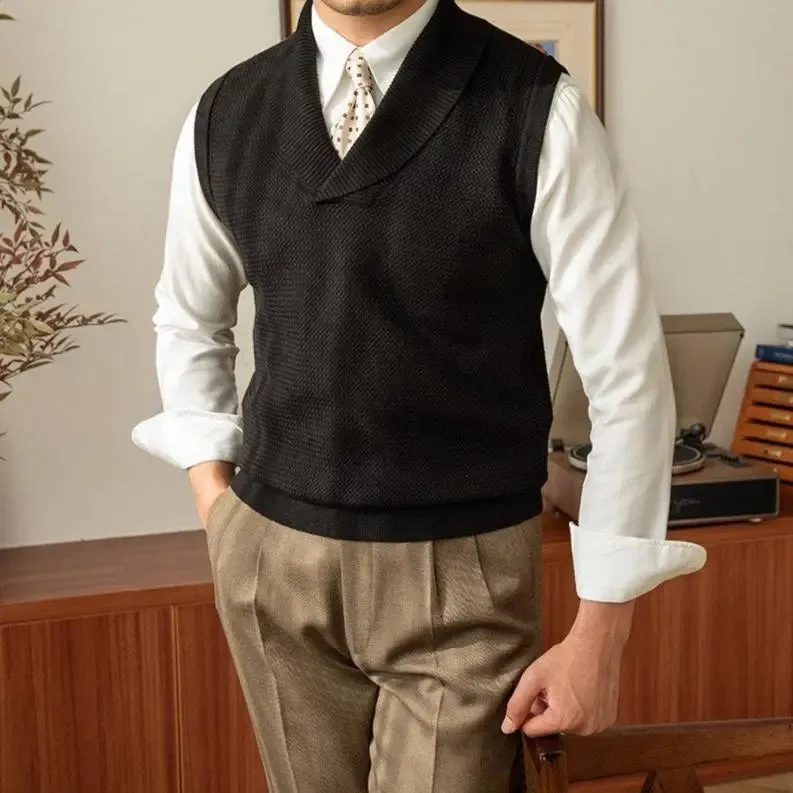 British Knit Vest Waistcoat - Cross & Crown