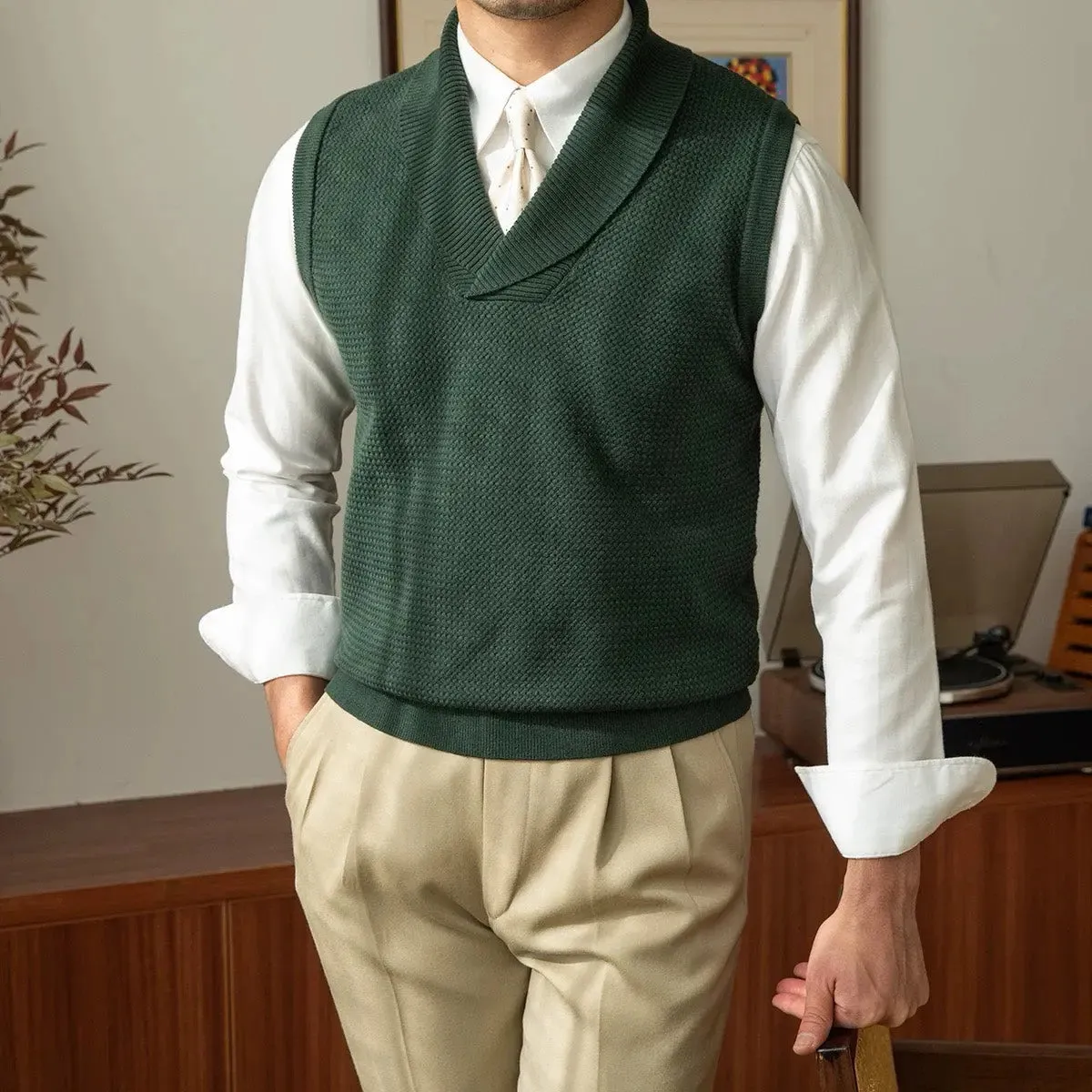 British Knit Vest Waistcoat - Cross & Crown
