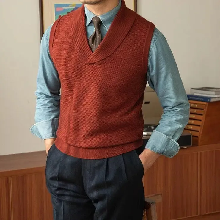 British Knit Vest Waistcoat - Cross & Crown