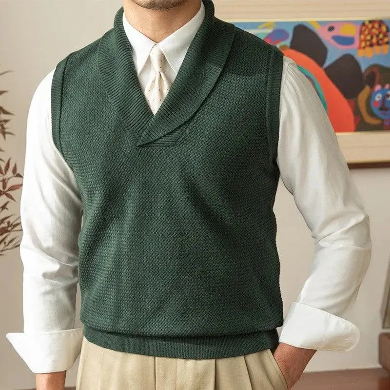 British Knit Vest Waistcoat - Cross & Crown