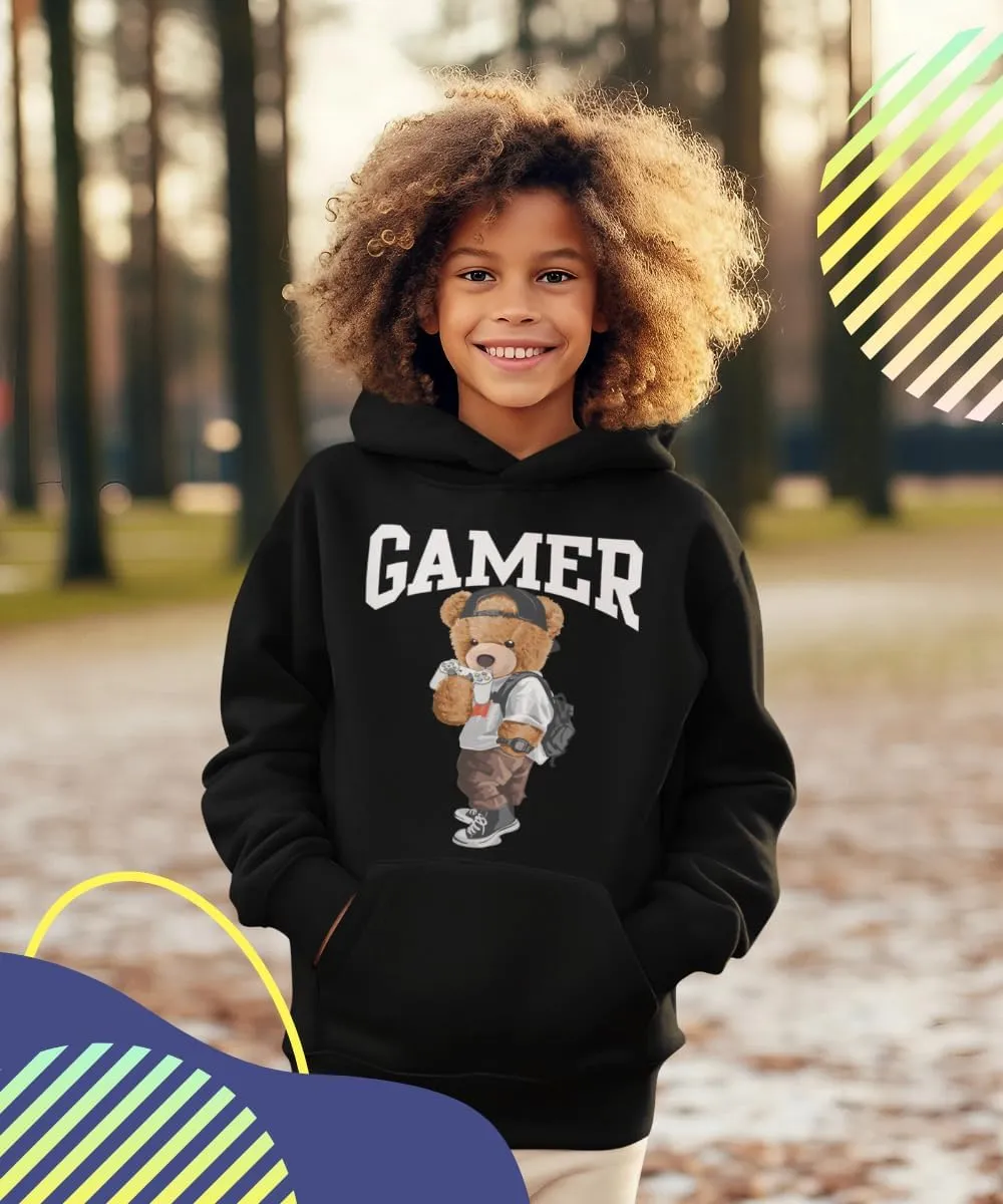 BROOKLYN VERTICAL Boys Video Gamer Hoodie Gaming Print Pullover with Pockets Fleece S-XL