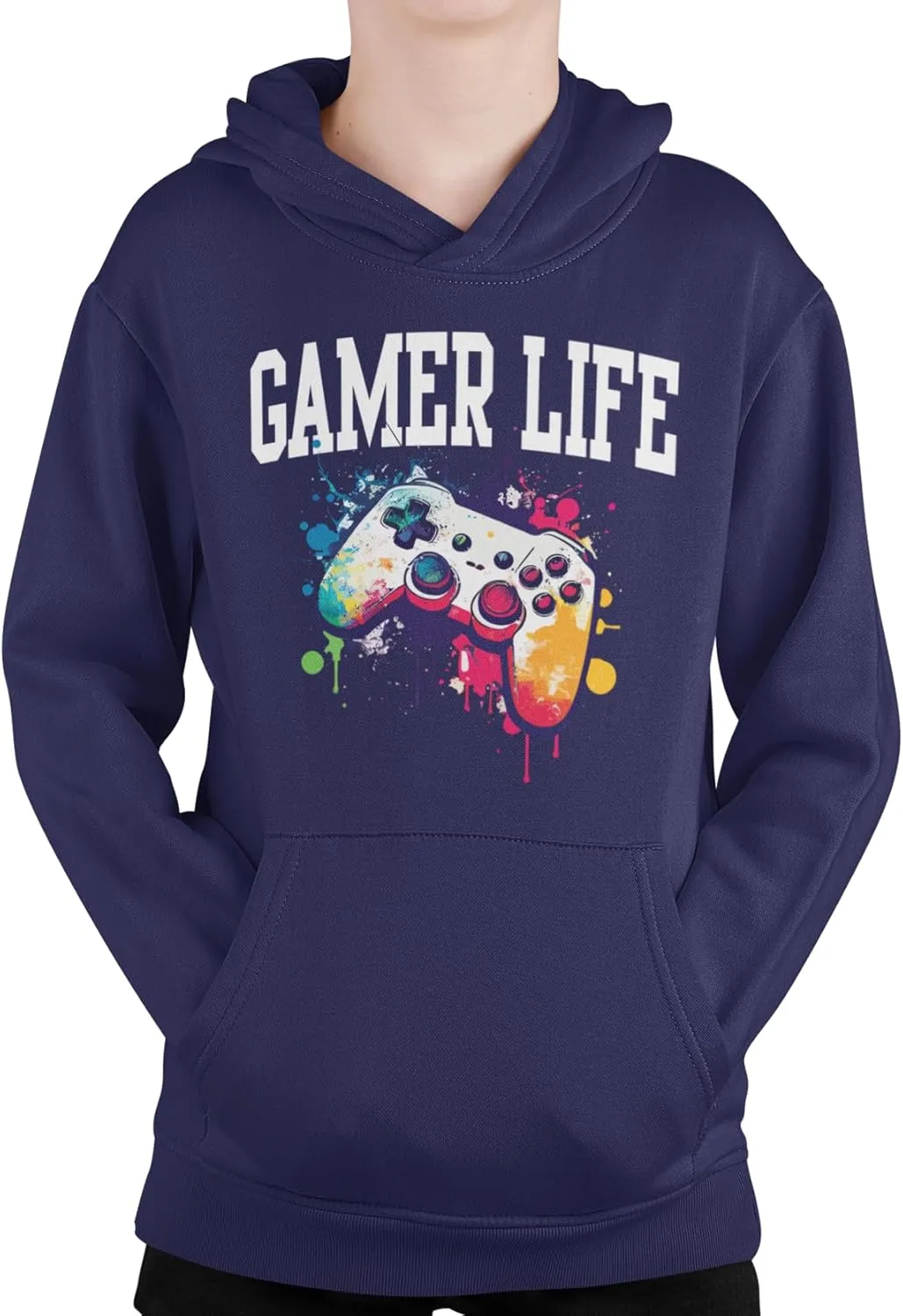 BROOKLYN VERTICAL Boys Video Gamer Hoodie Gaming Print Pullover with Pockets Fleece S-XL