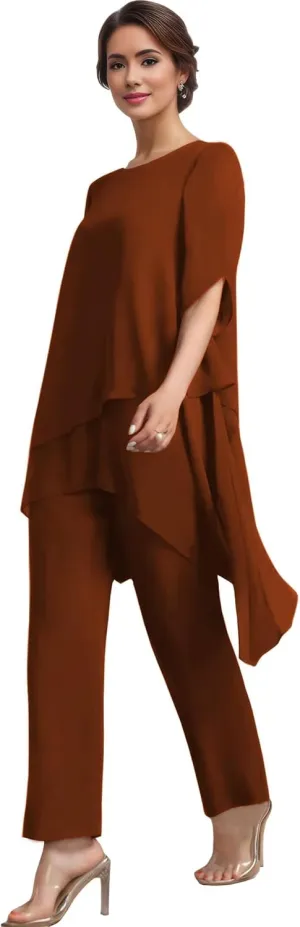 Chiffon Mother of The Bride Pant Suits for Women 2 PCS Pant Suits for Women Dressy 2025