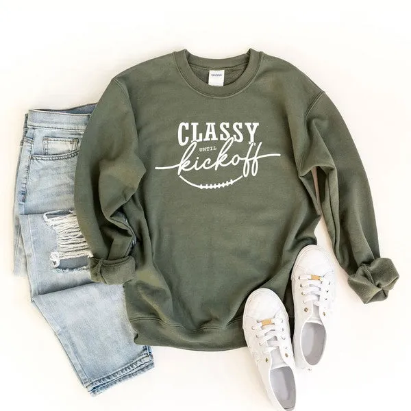 Classy Until Kickoff Graphic Sweatshirt