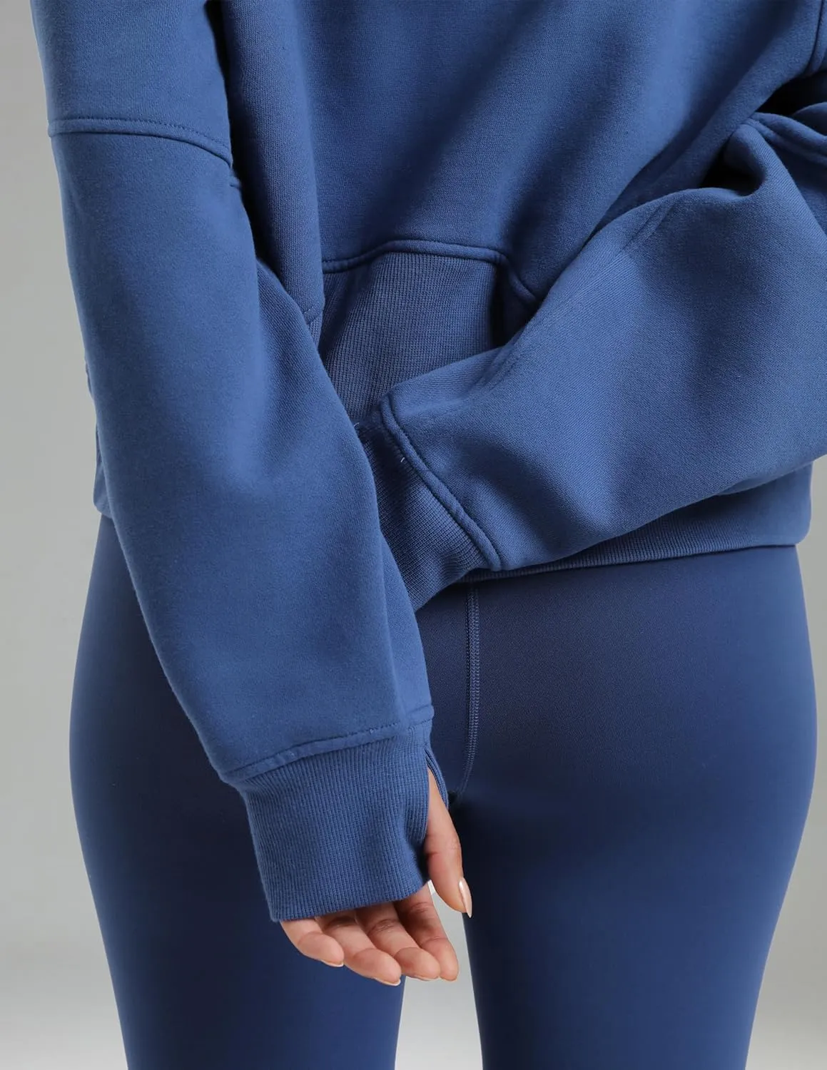 Colorfulkoala Women's Fleece Lined Oversized Hoodies Full-Zip Casual Workout Sweatshirts with Thumb Holes