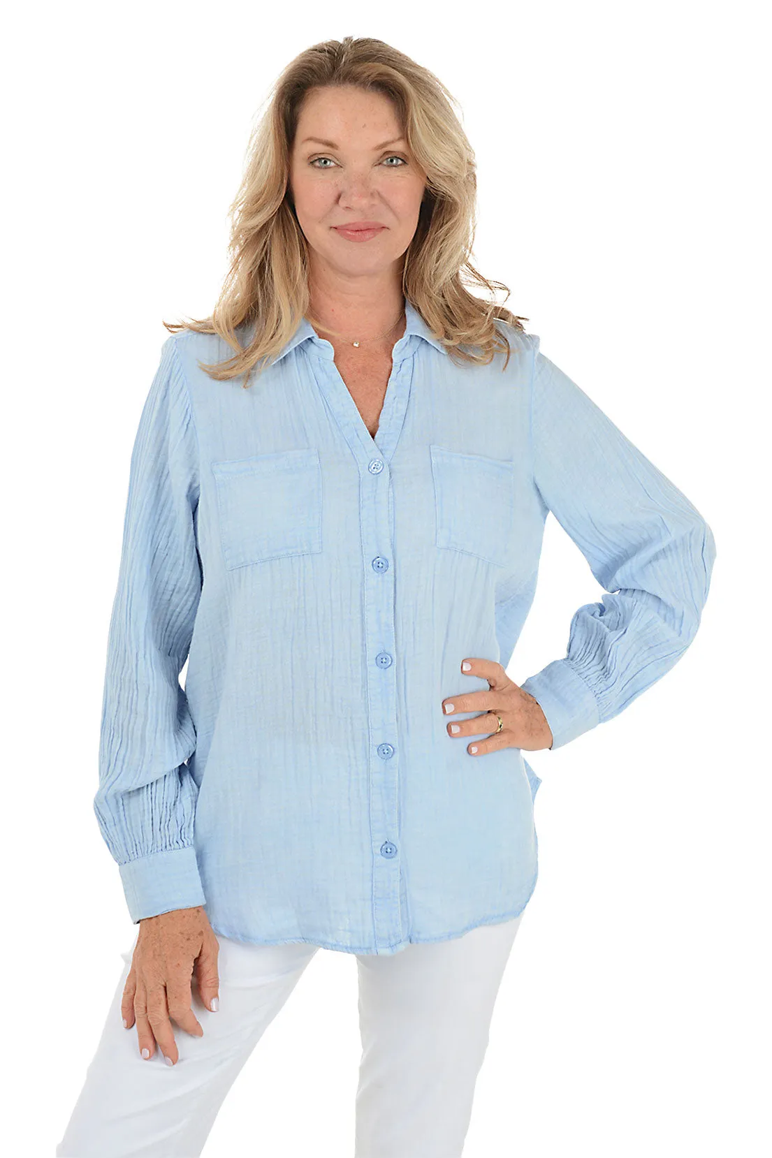 Cotton Gauze Long Sleeve Shirt