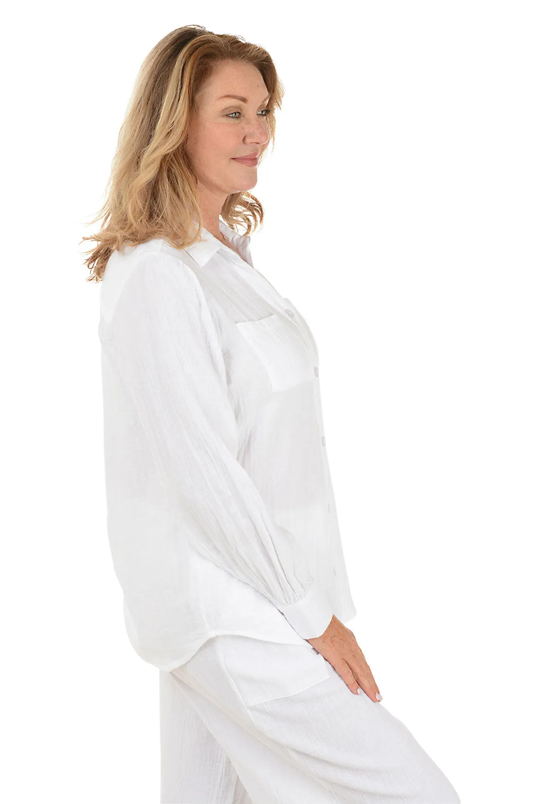 Cotton Gauze Long Sleeve Shirt