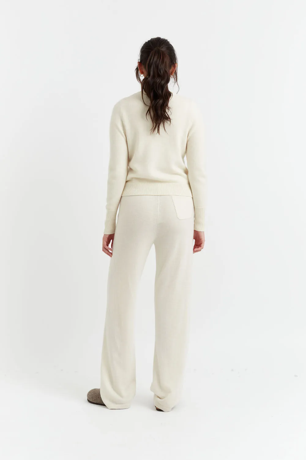 Cream Cashmere Cropped Sweater