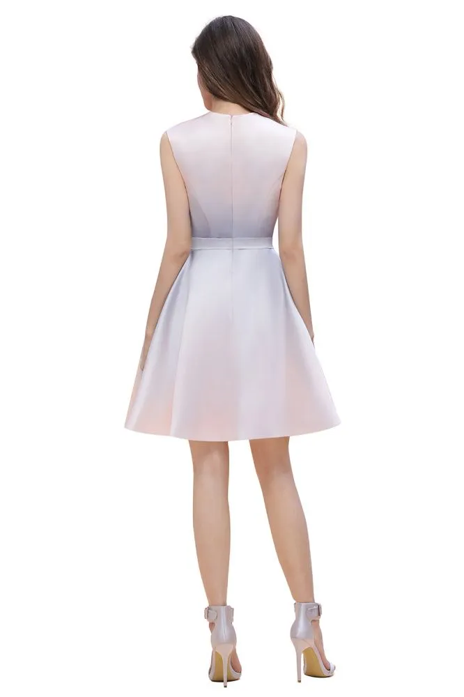 Crew Neck Sleeveless Gradient Aline Short Party Dress Daily Casual Dress