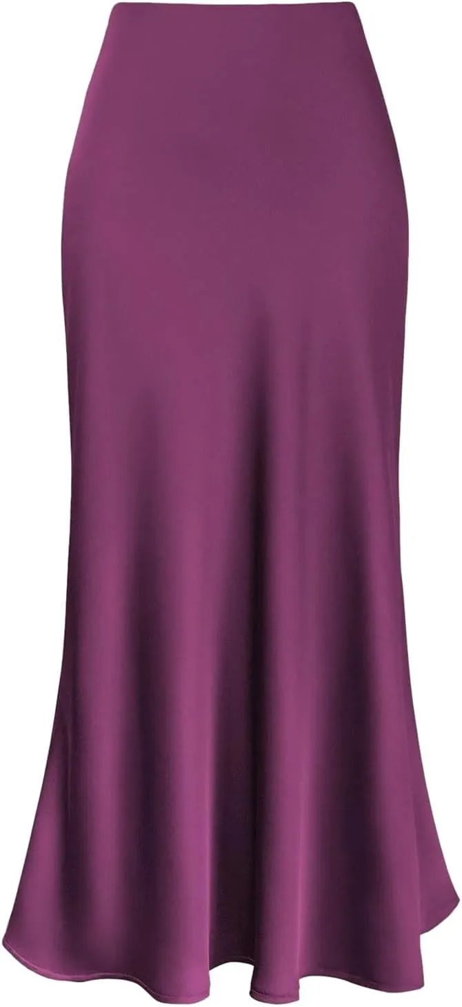 Cute Skirts for Women High Waisted A-Line Solid Color Satin Trendy Fairy Workout Womens Elegant Summer Sexy Flowy