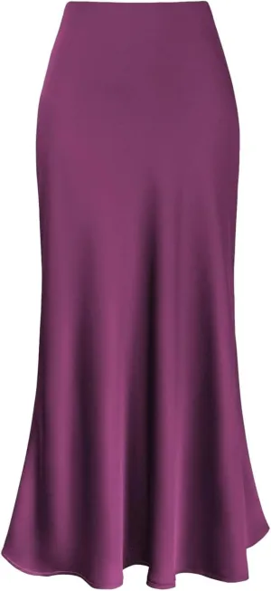 Cute Skirts for Women High Waisted A-Line Solid Color Satin Trendy Fairy Workout Womens Elegant Summer Sexy Flowy