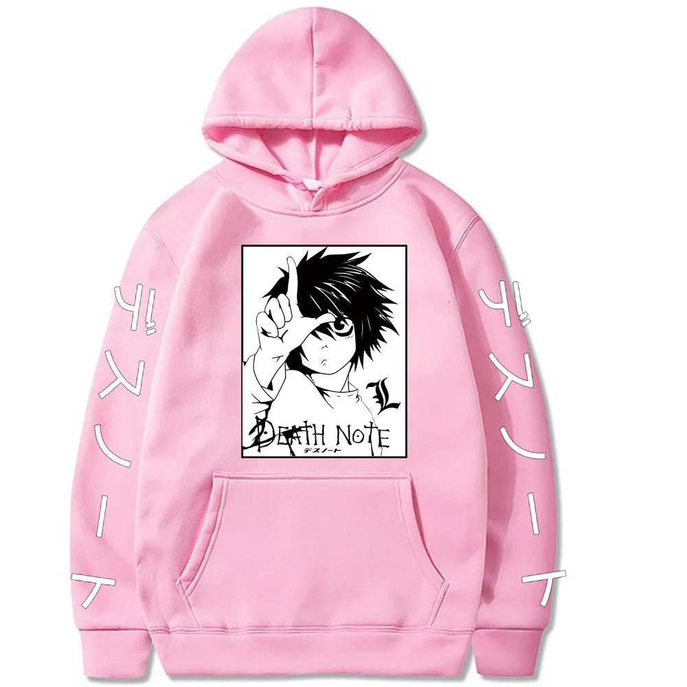 Death Note Anime Letter Printed Hoodie Oversized Hoodie