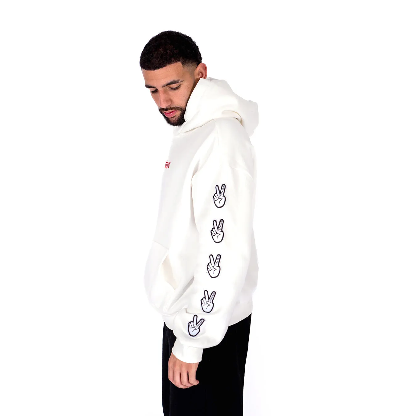 Deuce Peace Street Hoodie | White/Red