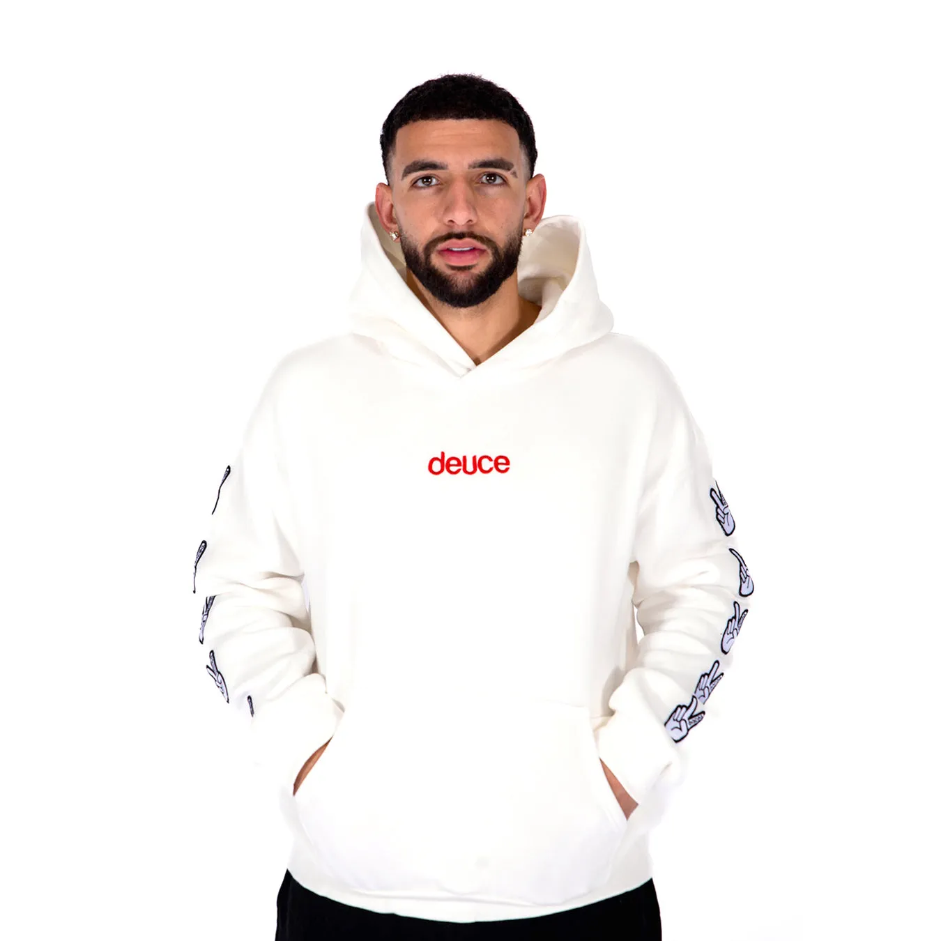 Deuce Peace Street Hoodie | White/Red