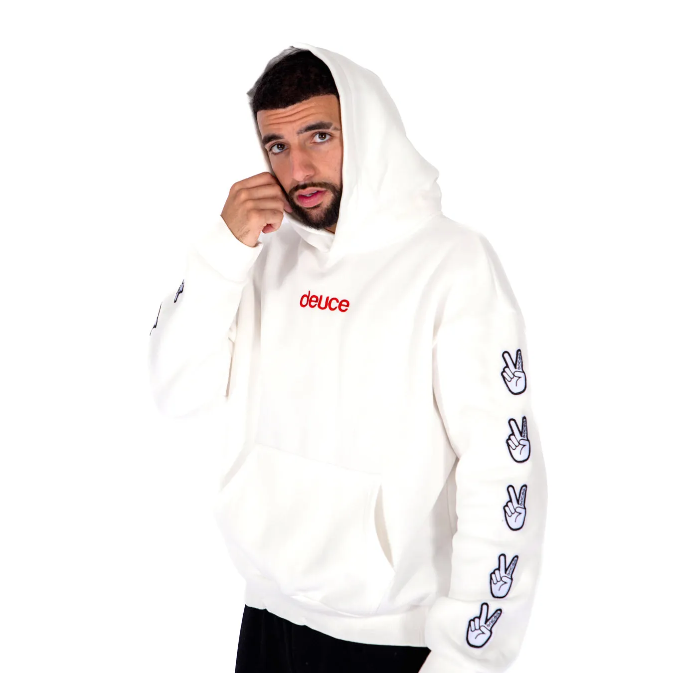 Deuce Peace Street Hoodie | White/Red