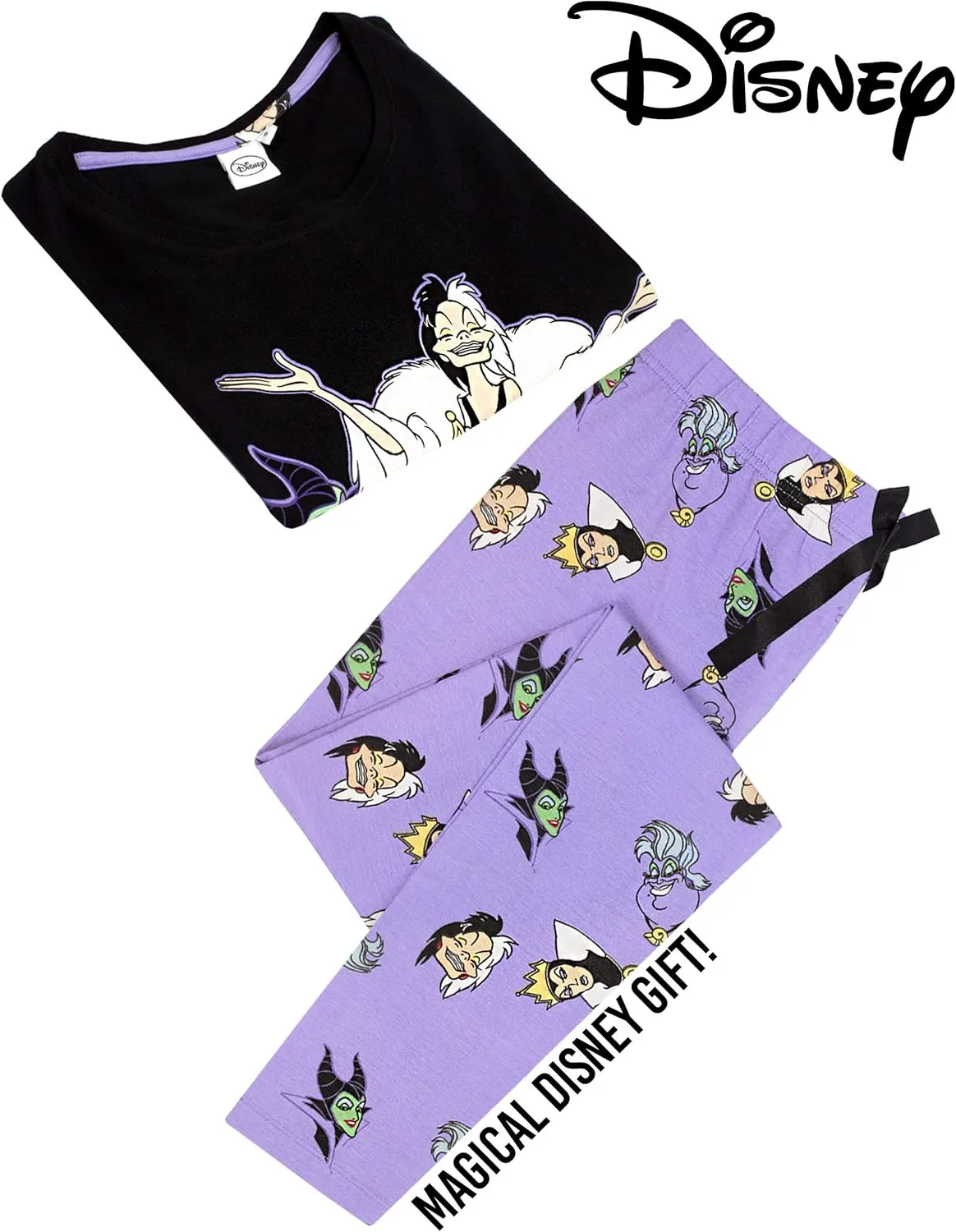 Disney Villains Pajamas Womens Lounge-pants & T-Shirt Pjs Set